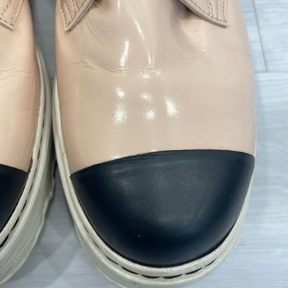 Marni Spring 2018 Nude/Blush and Black Leather Cap Toe Oxford Platforms Size 40 - Picture 5 of 16